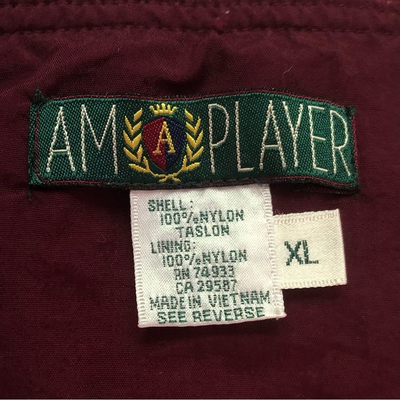 Vintage AM Player Men's Golf Long Sleeve Pullover Windbreaker Burgundy Size XL - Picture 3 of 3